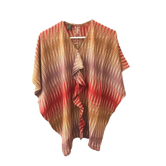 VTG Boho Batik Blouse S | Omah Laweyan Tribal Print Button‎ Top Earthy Vibes - Picture 1 of 11